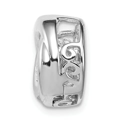 Sterling Silver Platinum-plated Polished Vibrant CZ Circle Pendant