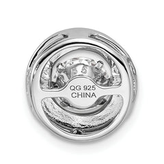 Sterling Silver Platinum-plated Polished Vibrant CZ Circle Pendant