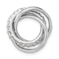 Sterling Silver CZ Polished 3 Ring Chain Slide Pendant