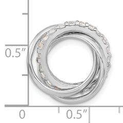 Sterling Silver CZ Polished 3 Ring Chain Slide Pendant