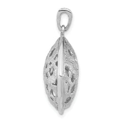 Sterling Silver Rhodium-plated Black & Preciosa Crystal Square Pendant