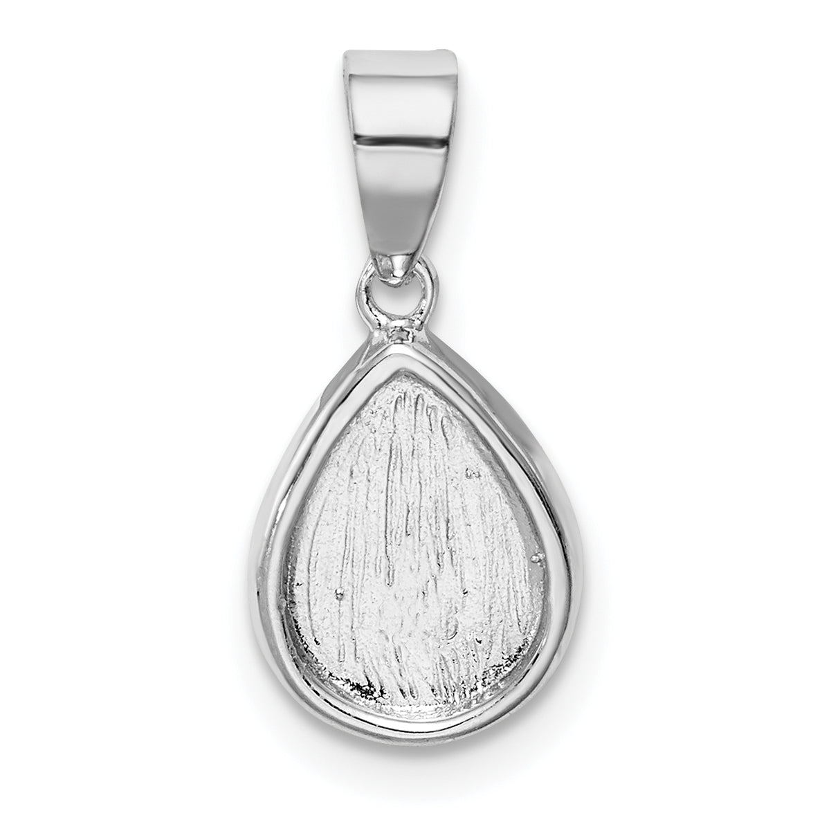 Sterling Silver Rhodium-plated Lab Created Opal Polished Teardrop Pendant