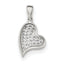 Sterling Silver CZ Heart Pendant
