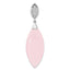 Sterling Silver Polished CZ & Pink Glass Pendant