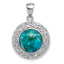 Reconstituted Turquoise Pendant in Sterling Silver, 27mm - Sophia Jewelers