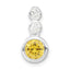Sterling Silver Polished Yellow & Clear CZ Circles Chain Slide Pendant
