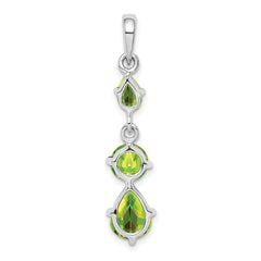 Sterling Silver Rhodium-plated Peridot Pendant
