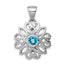Swiss Blue Topaz Pendant in Sterling Silver, 23mm - Sophia Jewelers