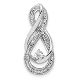 Sterling Silver Rhodium Diam. Infinity Symbol Slide Pendant