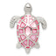Turtle Slide Pendant in Sterling Silver with Pink Mother of Pearl - Sophia Jewelers