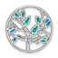 Tree of Life Pendant in Sterling Silver with Lab-Created Opal, 22mm - Sophia Jewelers