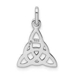 Sterling Silver Rhodium-plated Polished Trinity Knot Pendant