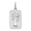 Sterling Silver Rhodium-plated Polished Tree Cut-out Charm