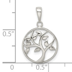 Sterling Silver Polished Tree Pendant