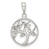 Sterling Silver Polished Tree Pendant