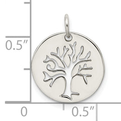 Sterling Silver Polished Tree Cut-out Charm