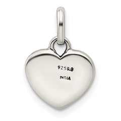 Sterling Silver Antiqued and Polished HOPE Heart Charm