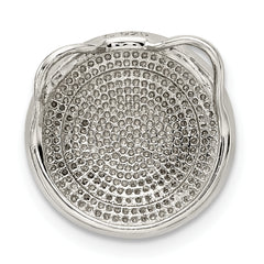 Sterling Silver Black/White Crystal Circle Chain Slide