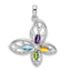Butterfly Pendant in Sterling Silver with Peridot, 34mm (.13 ct.) - Sophia Jewelers