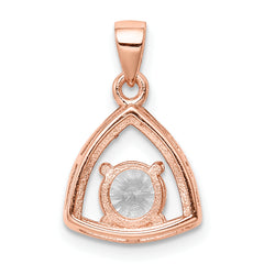 Sterling Silver Rose-tone Triangle CZ Pendant