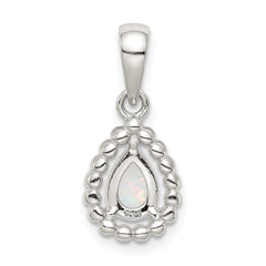 Sterling Silver Lab Created Opal Pendant