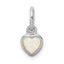 Sterling Silver Rhodium Plated Lab Created Opal Heart Pendant