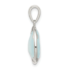 Sterling Silver Blue Chalcedony Stone Pendant