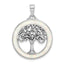 Tree of Life Circle Pendant in Sterling Silver with White Opal Border - Sophia Jewelers