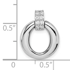 Sterling Silver Rhodium Plated CZ Pendant