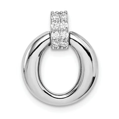 Sterling Silver Rhodium Plated CZ Pendant