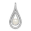 Sterling Silver Rhodium-plated Brushed & Polished (6-7mm) FWC Pearl Teardro