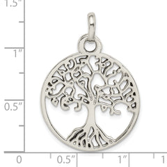 Sterling Silver Polished Tree of Life Pendant