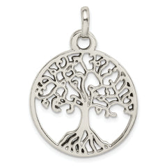 Sterling Silver Polished Tree of Life Pendant