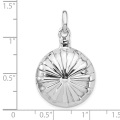 Sterling Silver Rhodium-plated Puffed Ash Holder Pendant