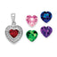 Interchangeable Heart Pendant in Sterling Silver with Cubic Zirconia, 13mm - Sophia Jewelers