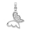 Butterfly Cubic Zirconia Ash Holder Pendant in Sterling Silver, 29mm - Sophia Jewelers
