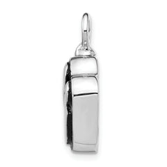 Sterling Silver Rhodium-plated Enameled Paw Ash Holder Bottle Pendant