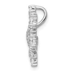 Sterling Silver Rhodium-plated CZ Snowflake Chain Slide