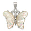 White Shell Butterfly Pendant in Sterling Silver, 30mm - Sophia Jewelers