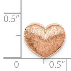 Sterling Silver Rose Gold-plated Scratch Finish Heart Chain Slide