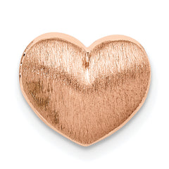 Sterling Silver Rose Gold-plated Scratch Finish Heart Chain Slide