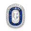 Sterling Silver Rhodium-plated CZ & Synthetic Blue Spinel Chain Slide