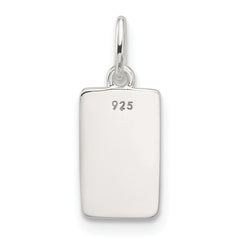 Sterling Silver E-coated Textured Rectangle Charm