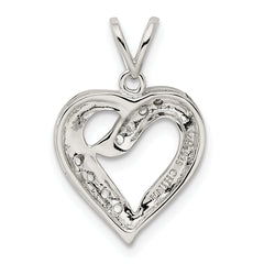 Sterling Silver CZ Heart Pendant