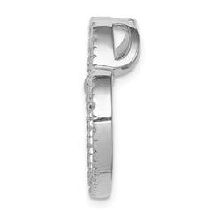 Sterling Silver Rhodium-plated CZ Heart Slide Pendant