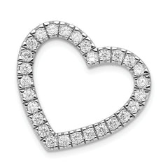 Sterling Silver Rhodium-plated CZ Heart Slide Pendant
