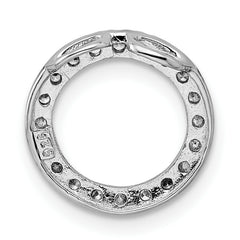 Sterling Silver Rhodium-plated CZ Round Pendant