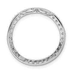 Sterling Silver Rhodium-plated CZ Round Pendant