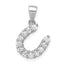 Sterling Silver Rhodium-plated Horseshoe CZ Pendant