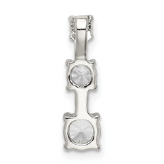 Sterling Silver Rhodium-plated 3-stone CZ Pendant